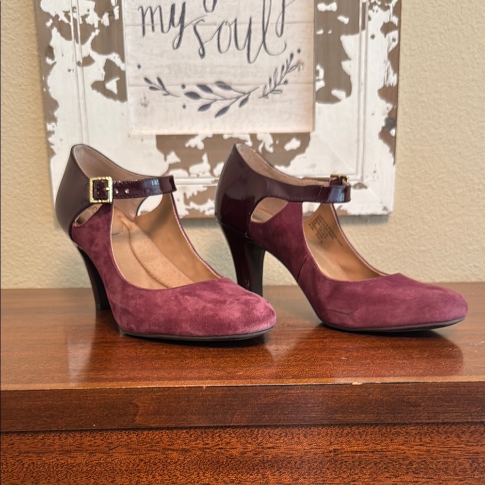 Elegant Burgundy Mary Jane Heels